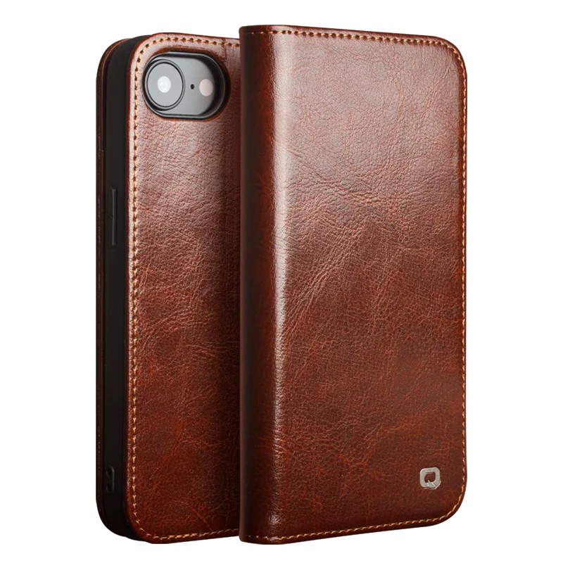 Vintage Genuine Leather Flip Case for iPhone 16e