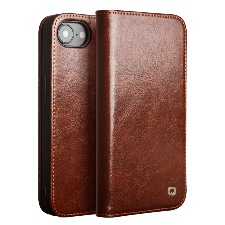 Vintage Genuine Leather Flip Case for iPhone 16e
