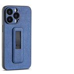 Professional PU Leather Armor Case with Grip Stand for iPhone 15 Series