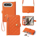Quilted Leather Crossbody Wallet Case with Detachable Strap for iPhone Duo