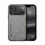 iPhone 17 Series PU Leather Magnetic Case with Built-In Metal Plate