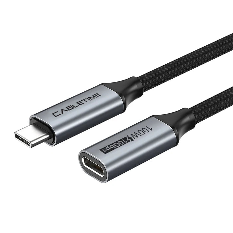 CABLETIME USB-C Gen 2 Extension Cable, 100W Power Delivery