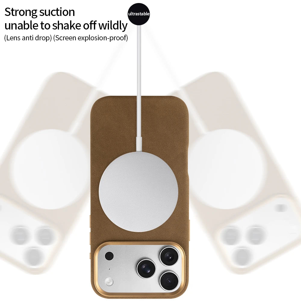 Premium Shockproof Leather MagSafe Case for iPhone 17 Series