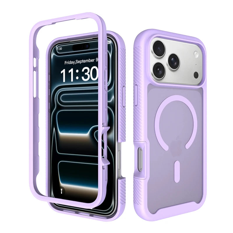 Translucent Matte MagSafe Case with Shock-Absorbing TPU Edge for iPhone 18 Series