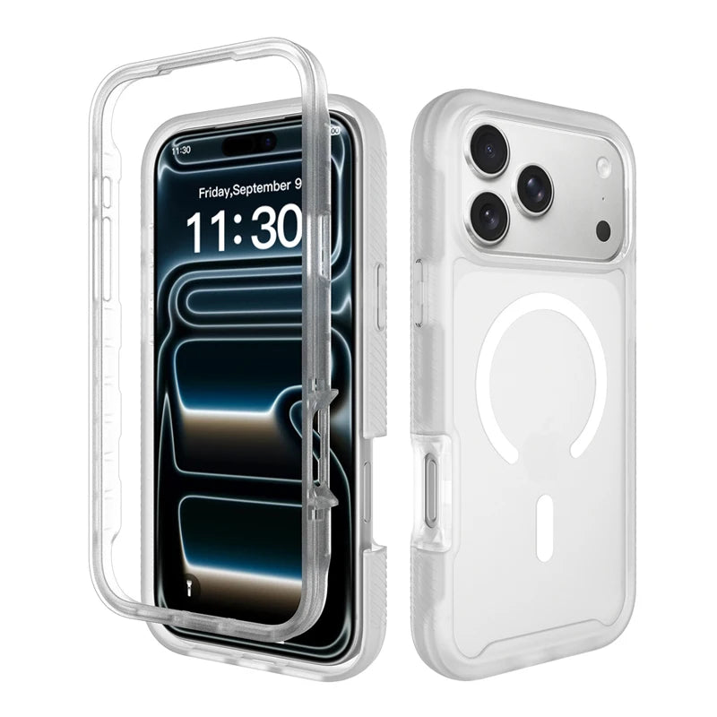 Translucent Matte MagSafe Case with Shock-Absorbing TPU Edge for iPhone 18 Series