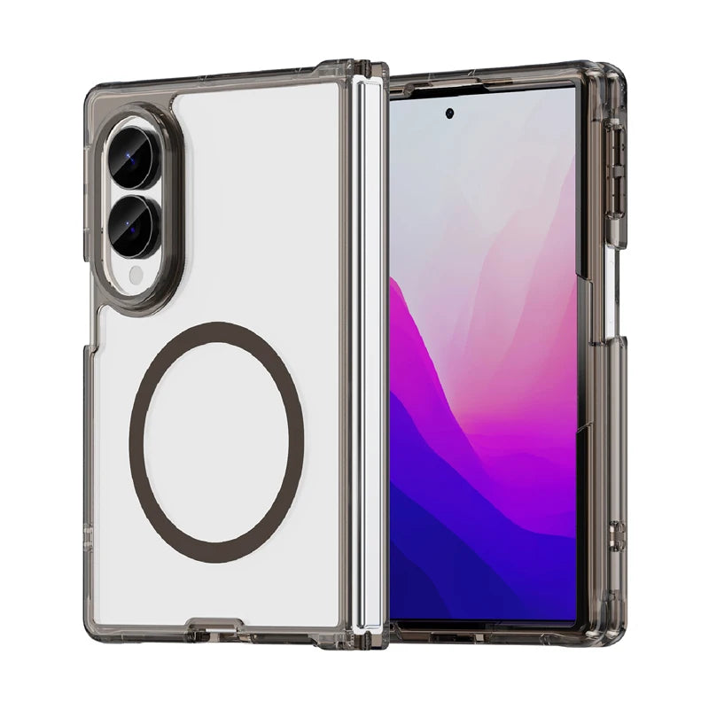 Transparent Anti-Fingerprint Case with Magnetic Ring for Samsung Galaxy Z Fold 8