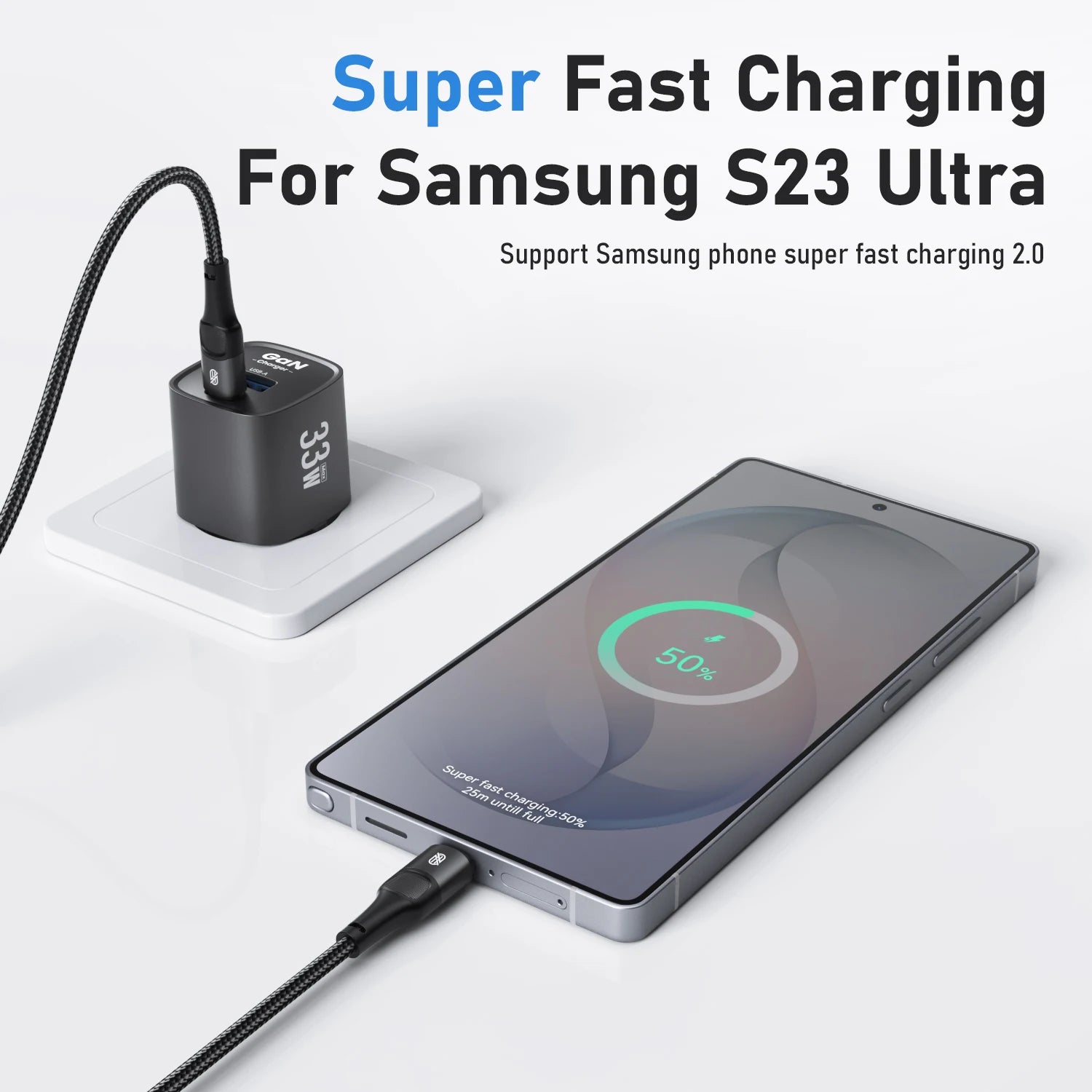 Asometech 33W GaN Fast Charger with Dual USB-C Ports