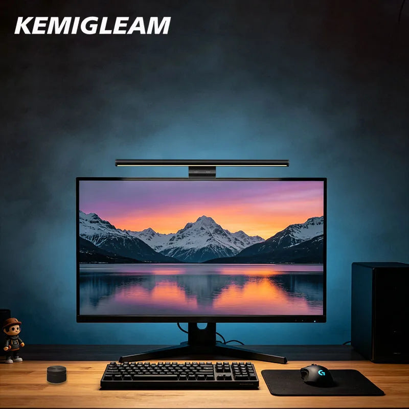 KEMIGLEAM DT02-1P Monitor Light Bar with Glare-Free Asymmetric Lighting