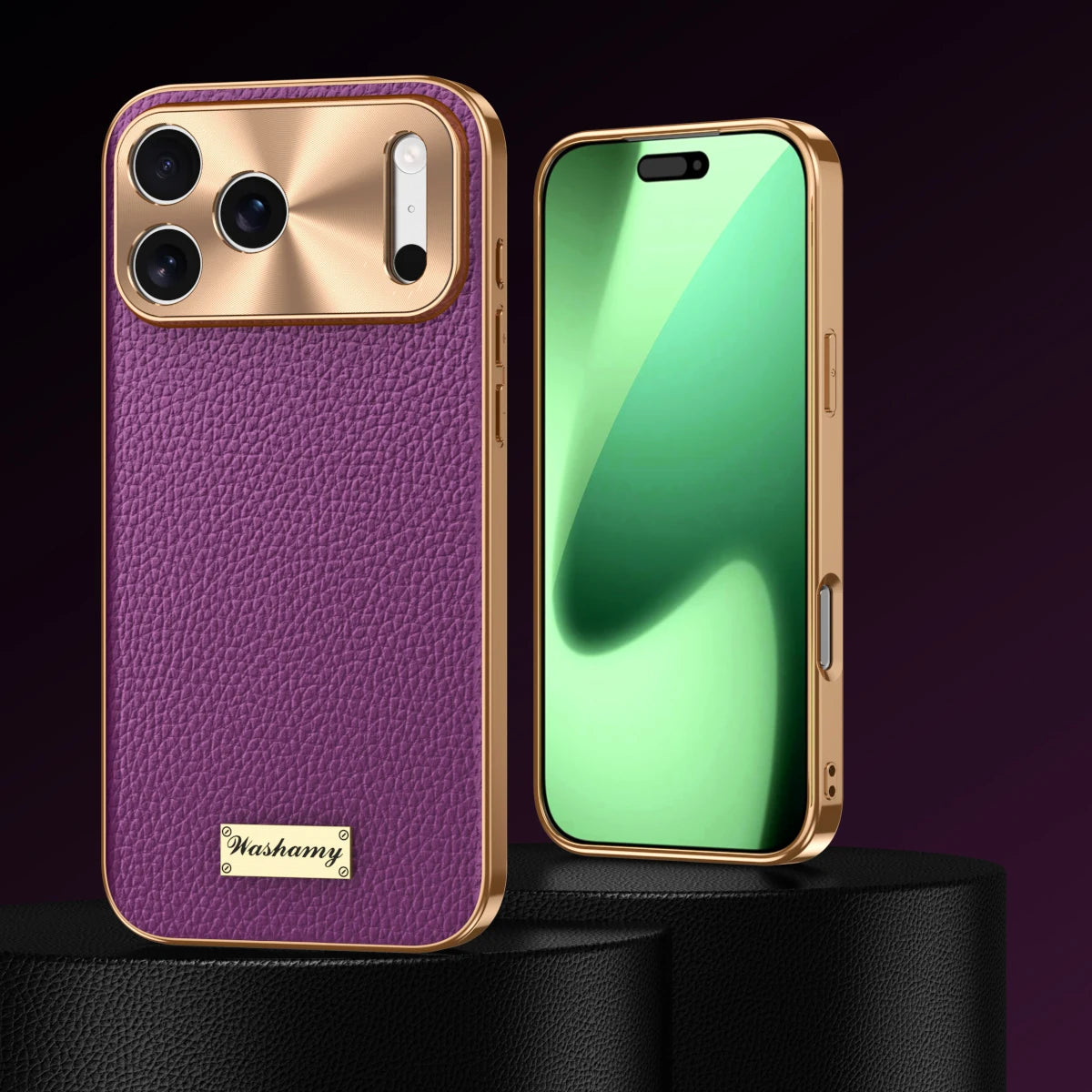 Executive Electroplated Leather Phone Case for iPhone 17 Series