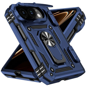 Military-Grade Case with Flip Camera Cover and Rotating Ring Stand for iPhone Duo