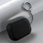 Textured Leather Carabiner Keychain Case with Charging Support for AirPods Pro 2