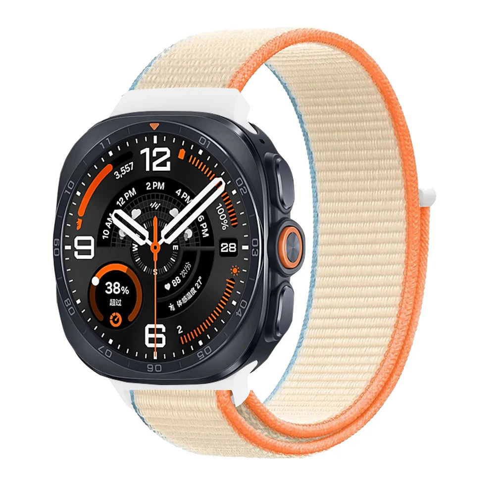 Breathable Nylon Weave Watchband with Hook-and-Loop Closure for Samsung Galaxy Watch Ultra 2