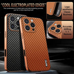 Durable Carbon Fiber Pattern Phone Case for iPhone 16 Series