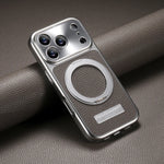 MagSafe Compatible Lychee Leather Case with 360° Kickstand for iPhone 17 Series