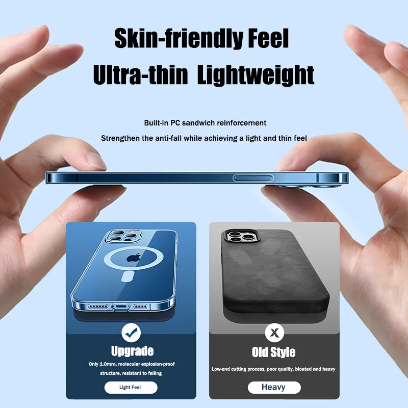 Clear Hard Acrylic MagSafe Case for iPhone 15 Series