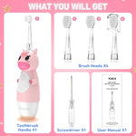 Yunchi K3 Kids Sonic Electric Toothbrush with 4 Brush Heads