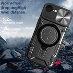 iPhone 16e Protective Magnetic Case with 360° Rotating Ring Stand