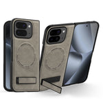 Google Pixel 10 Pro Fold Protective Leather Magnetic Case with Kickstand