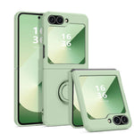 Liquid Silicone Phone Case with Ring Holder & Grip Stand for Samsung Galaxy Z Flip 6