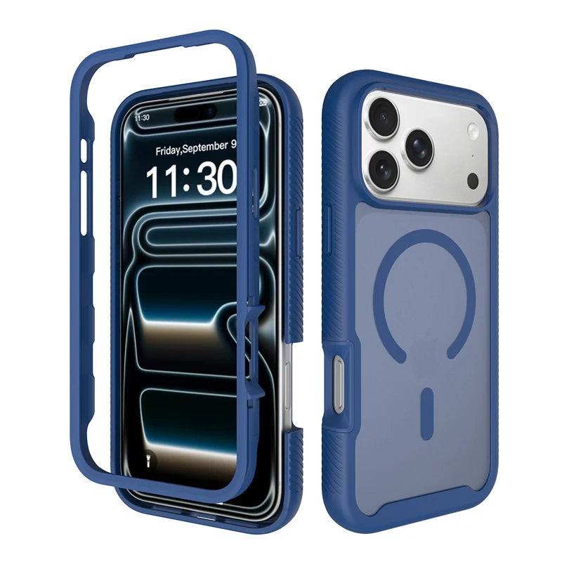 Translucent Matte MagSafe Case with Shock-Absorbing TPU Edge for iPhone 18 Series