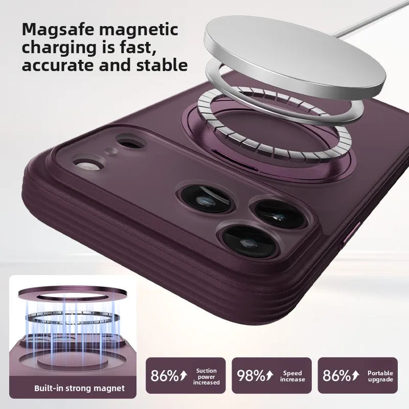 Shockproof MagSafe Case with 360-Degree Rotating Kickstand for iPhone 18 Series