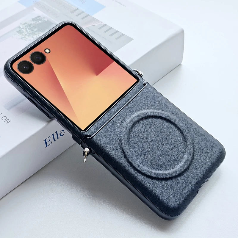 Ultra-Thin Magnetic PU Leather Case for Samsung Galaxy Z Flip 7