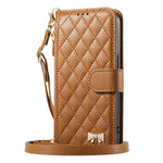 Crossbody Wallet Case Quilted Zip Pocket Card Holder for iPhone 17 Series