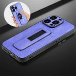 Professional PU Leather Armor Case with Grip Stand for iPhone 15 Series