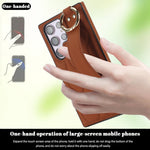 Shockproof Leather Phone Case with Wrist Strap & Ring for Samsung Galaxy S23 Series