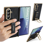 Samsung Galaxy Z Fold 7 Leather Case with 360° Rotating Stand & Strap