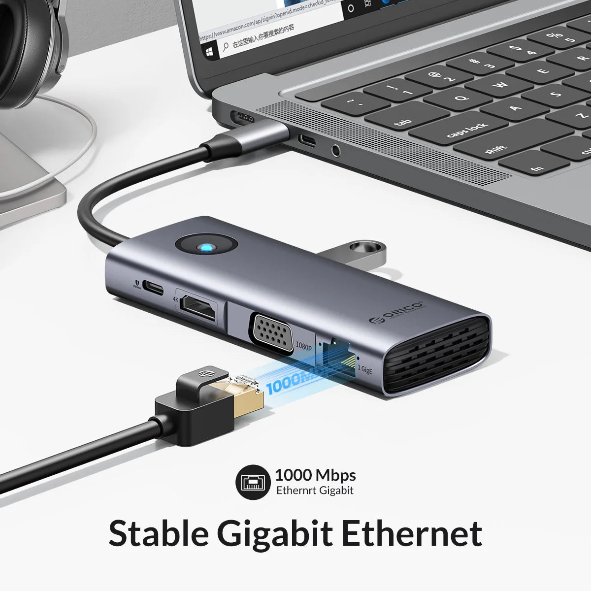 ORICO 8-in-1 USB-C Hub Adapter