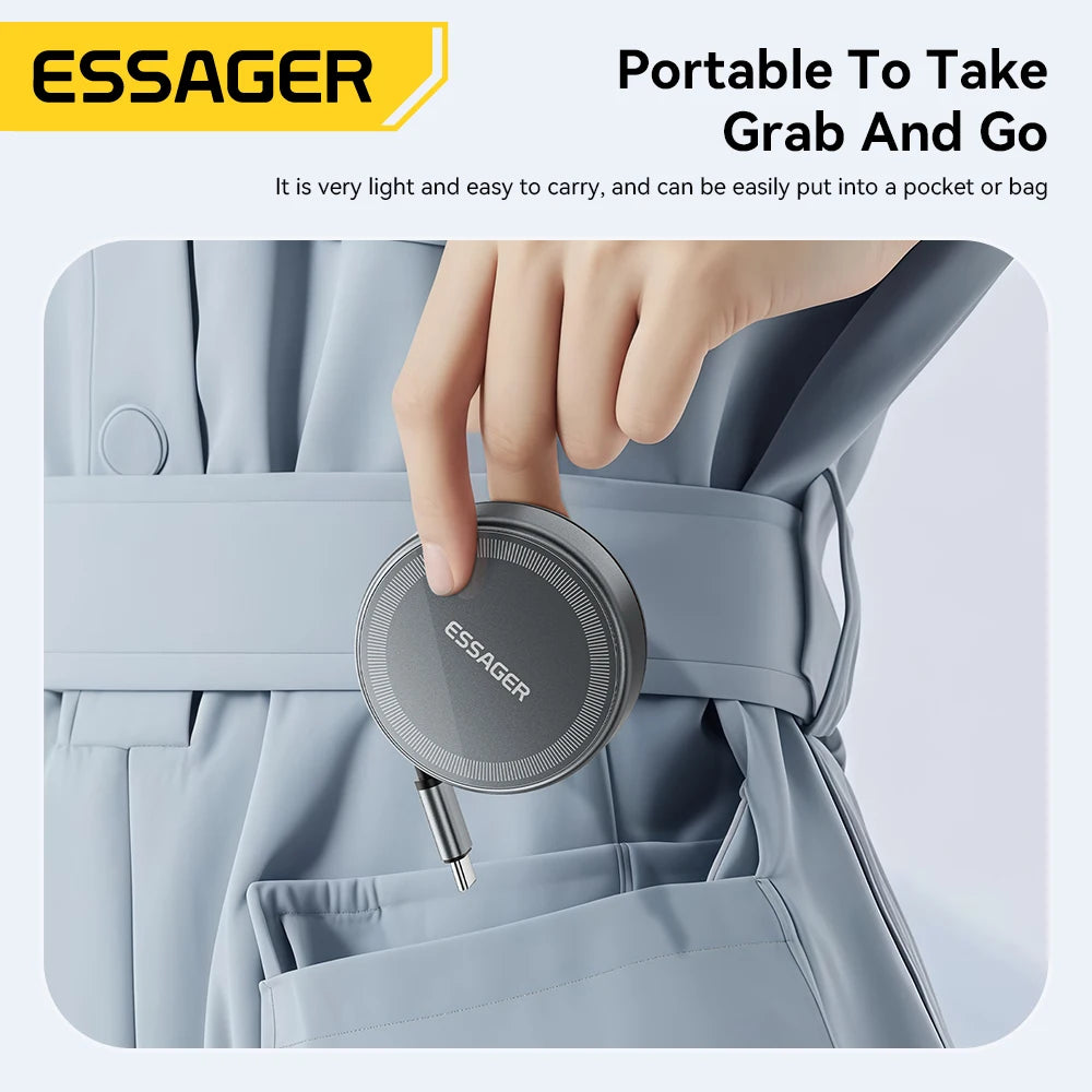 Essager Magnetic Charger with Retractable USB-C Cable