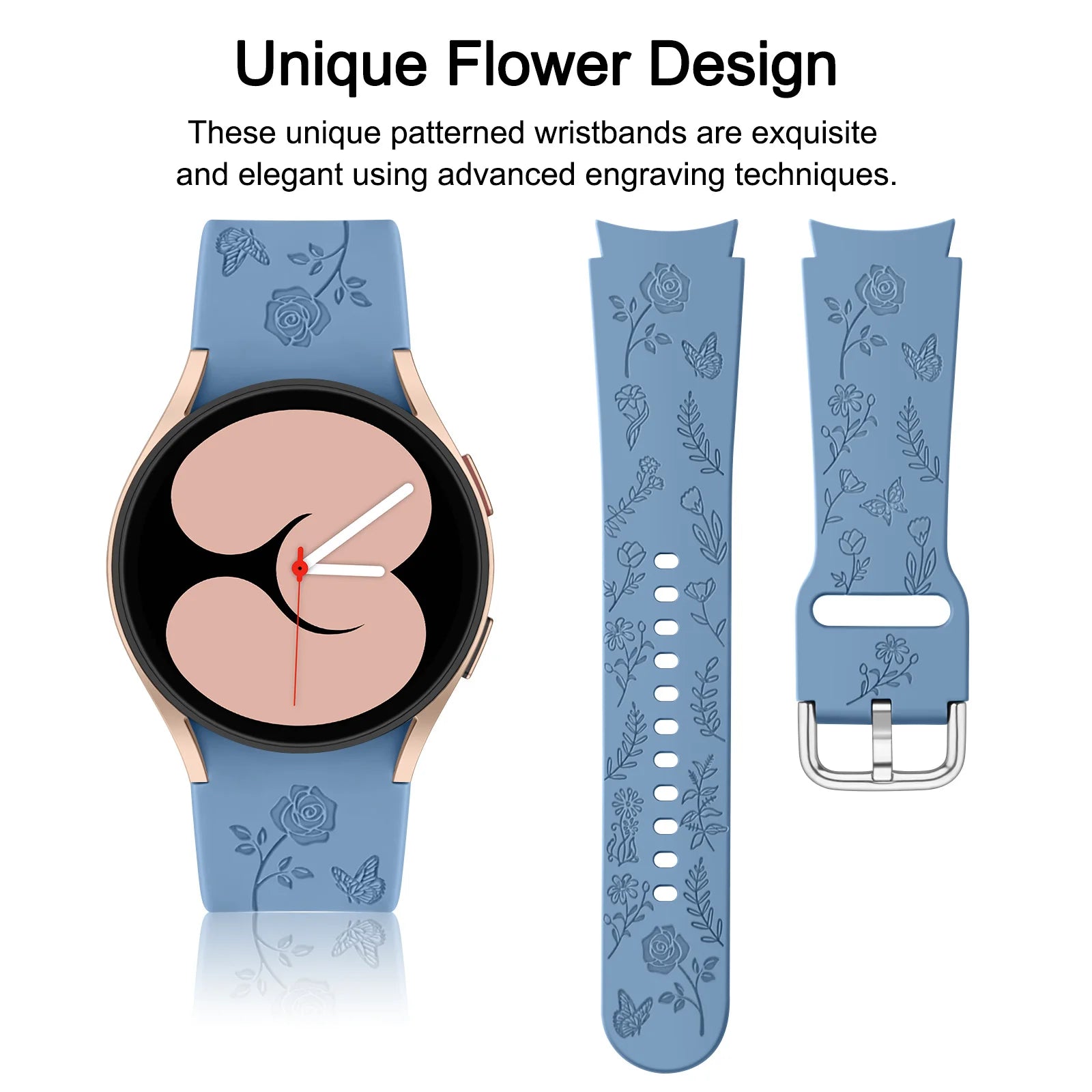 TPU Case with Flower Engraved Band for Samsung Galaxy Watch 7