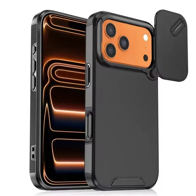 Matte Shockproof Case with Sliding Camera Lens Cover for iPhone 18 Series