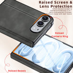 Microfiber Leather Foldable Case with Integrated HD Screen Protector for iPhone Duo