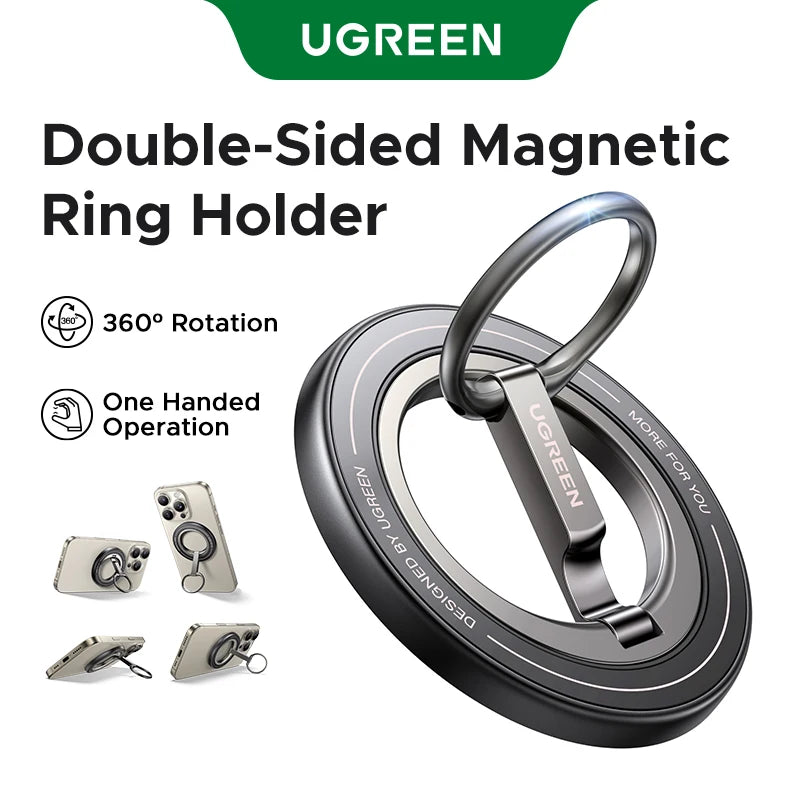 Double-Sided Magnetic MagSafe Ring Holder With 360° Rotation