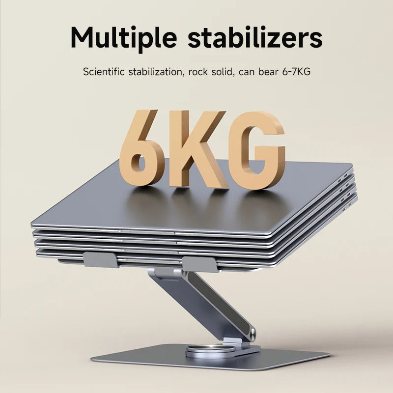 Adjustable Aluminum Laptop Stand for Desk with USB-C Dock