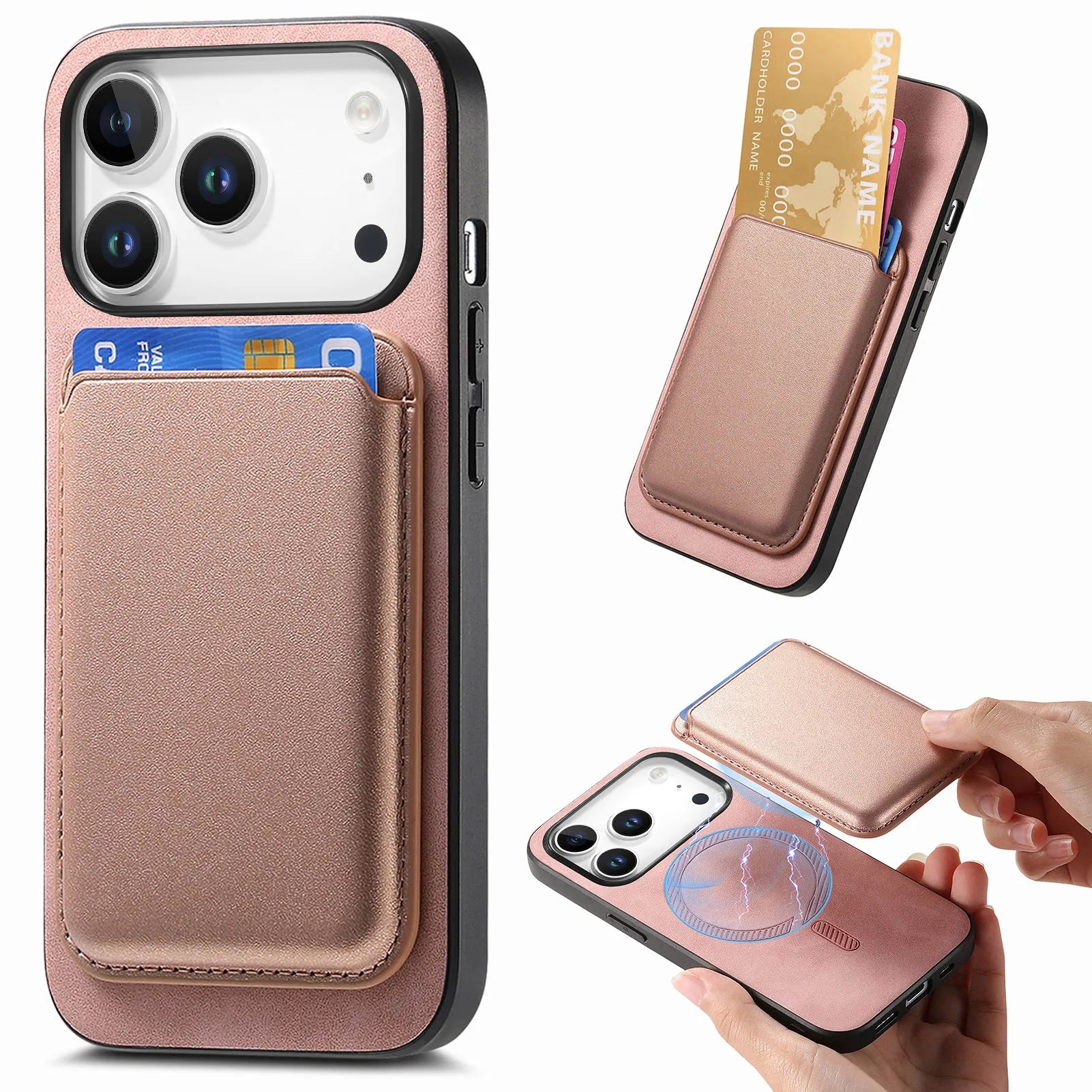 Premium 2-in-1 MagSafe Leather Wallet Case with Card Slot for iPhone 17 Series
