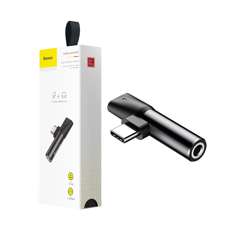 Baseus 2-in-1 USB Type-C to 3.5mm AUX Jack Audio Adapter