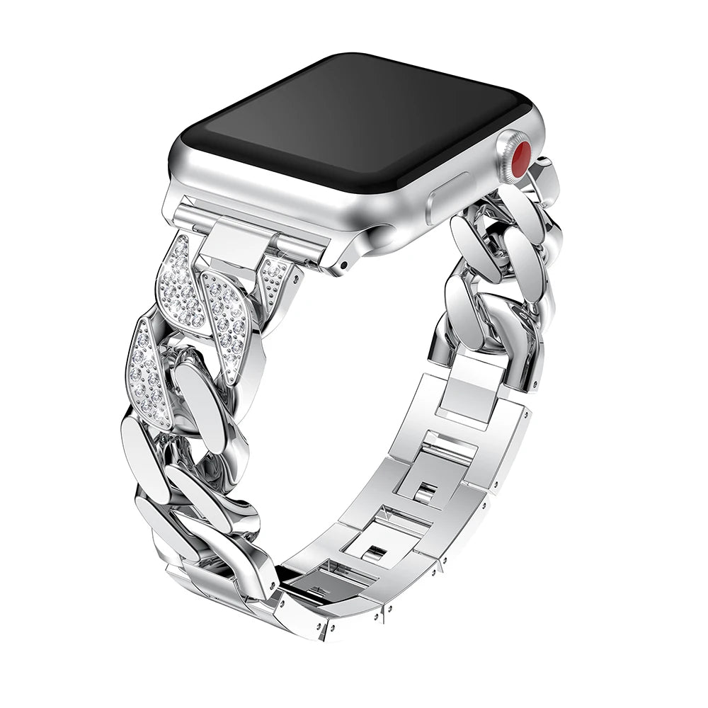 Fashion Sparkling Stone Metal Replacement Band for Apple Watch