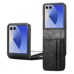 Samsung Galaxy Z Flip 7 PU Leather Protective Case with Built-in Card Holder