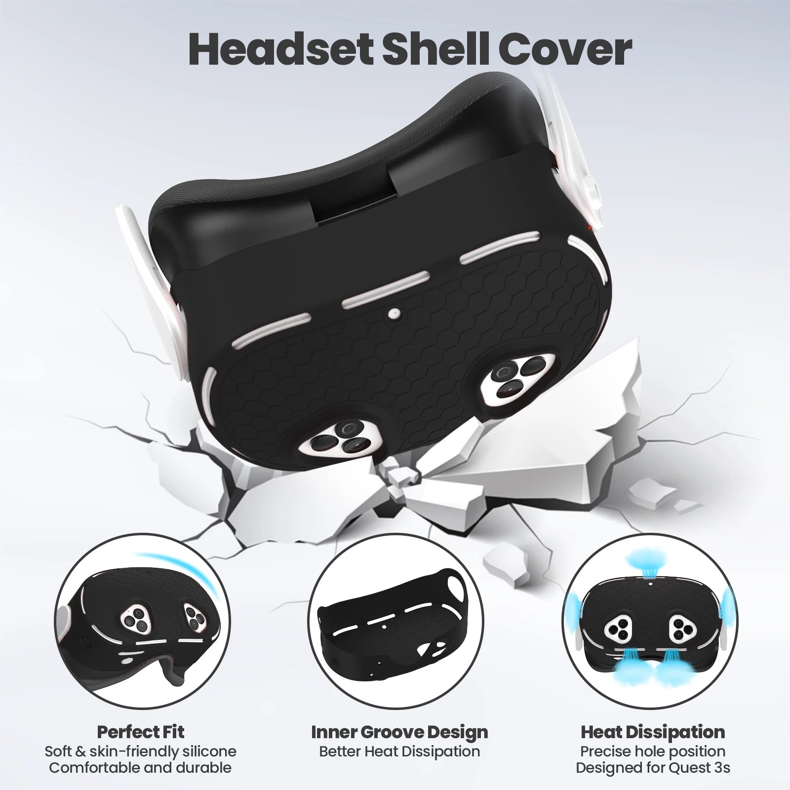 Meta Quest 3S Silicone VR Headset Case