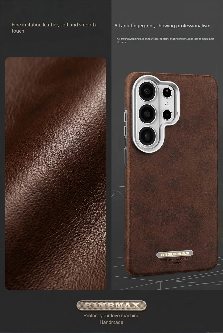 Samsung Galaxy S26 Series Luxury Magnetic Leather Case with Lens Protection