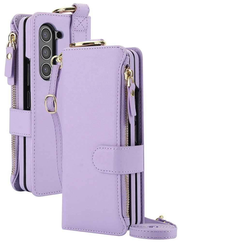 Samsung Galaxy Z Fold 7 Crossbody Wallet Case with Card Slots & Ring