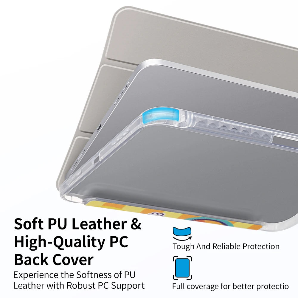 Frosted Transparent Folio Case with Folding Stand for iPad Air M4