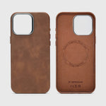 Luxury Retro PU Leather MagSafe Case for iPhone 16 Series