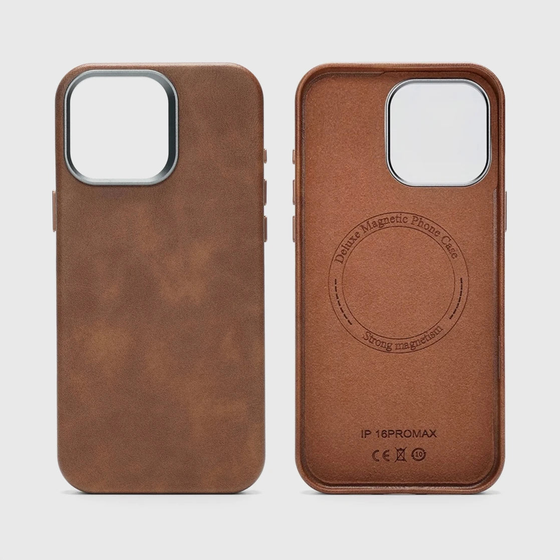 Luxury Retro PU Leather MagSafe Case for iPhone 16 Series
