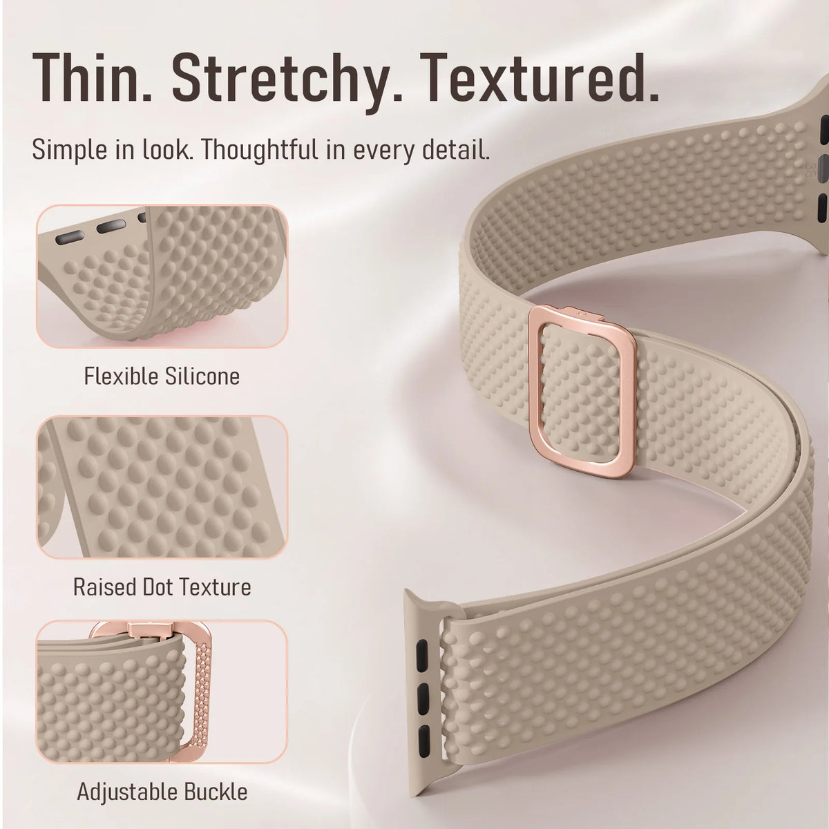 Silicone Sport Band with Adjustable Buckle for Apple Watch
