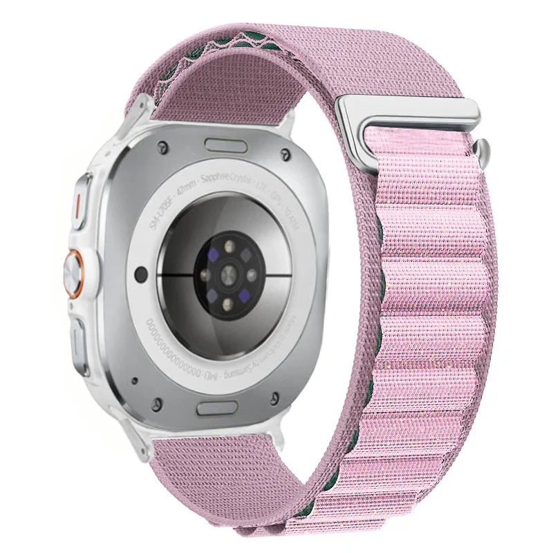 Breathable Nylon Weave Watch Band with Metal C-Hook Closure for Samsung Galaxy Watch Ultra 2