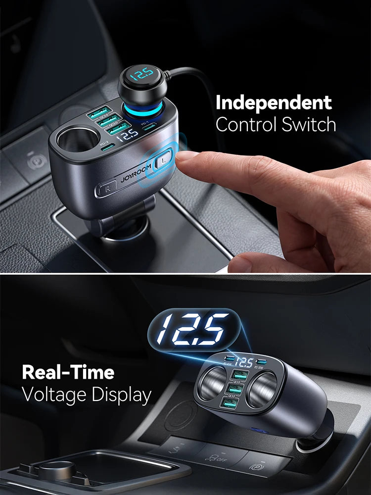 Joyroom 225W 7-Port Car Charger With Independent Switches